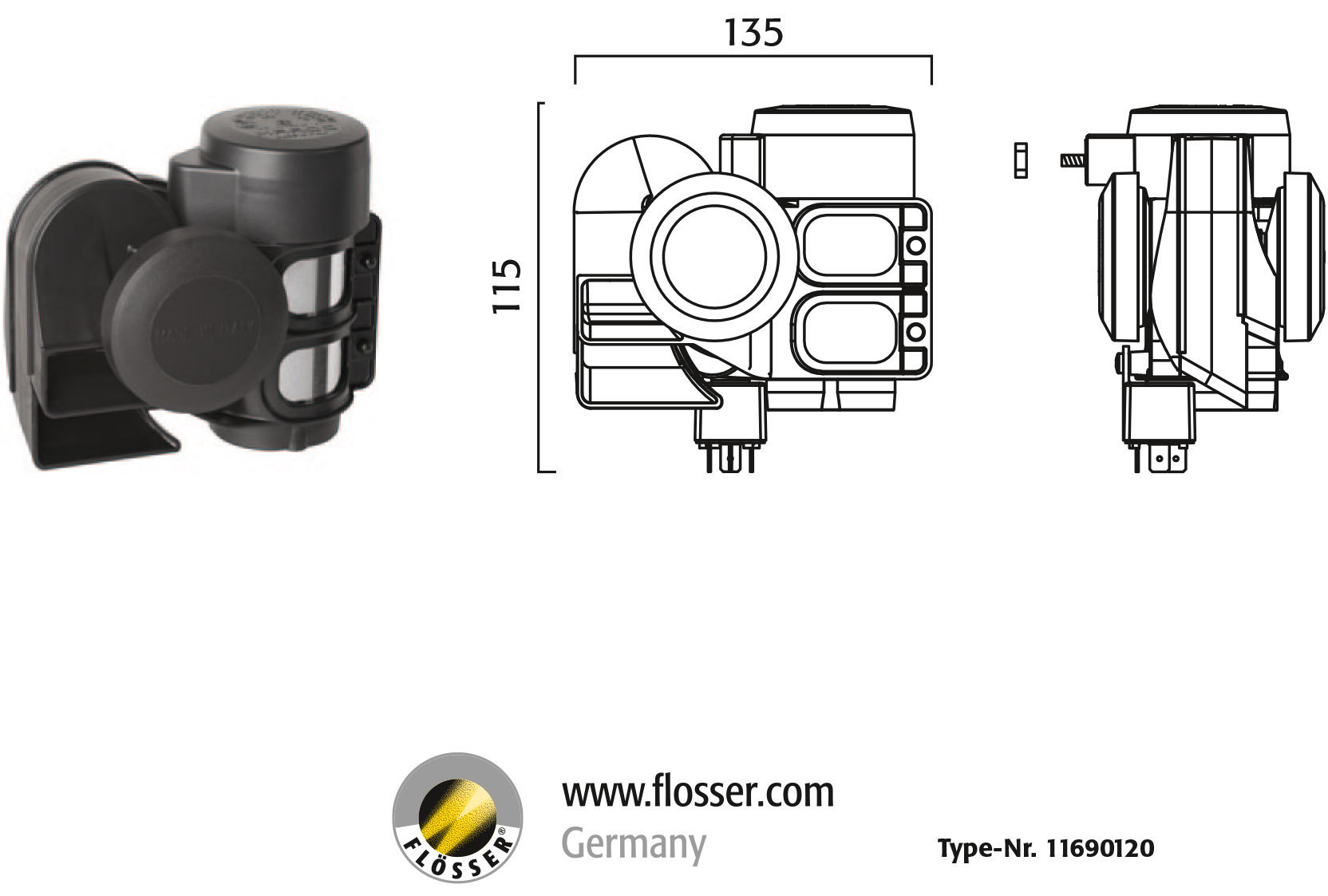 Air compressor horn