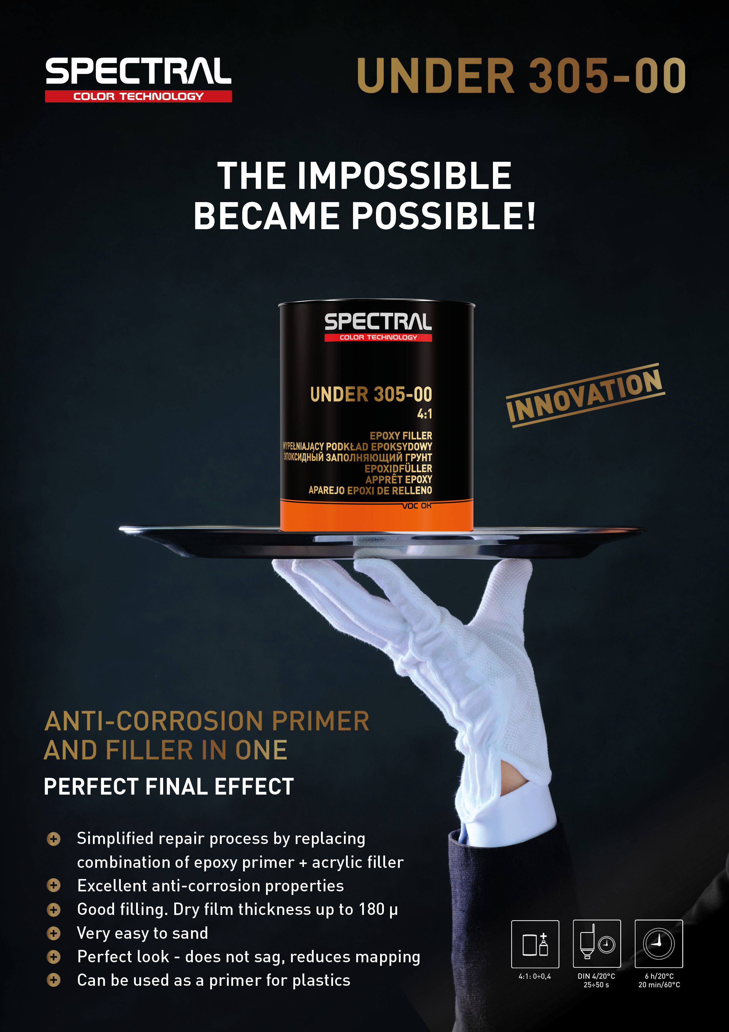 SPECTRAL UNDER 305-00 is a modern 2-in-1 epoxy filling primer