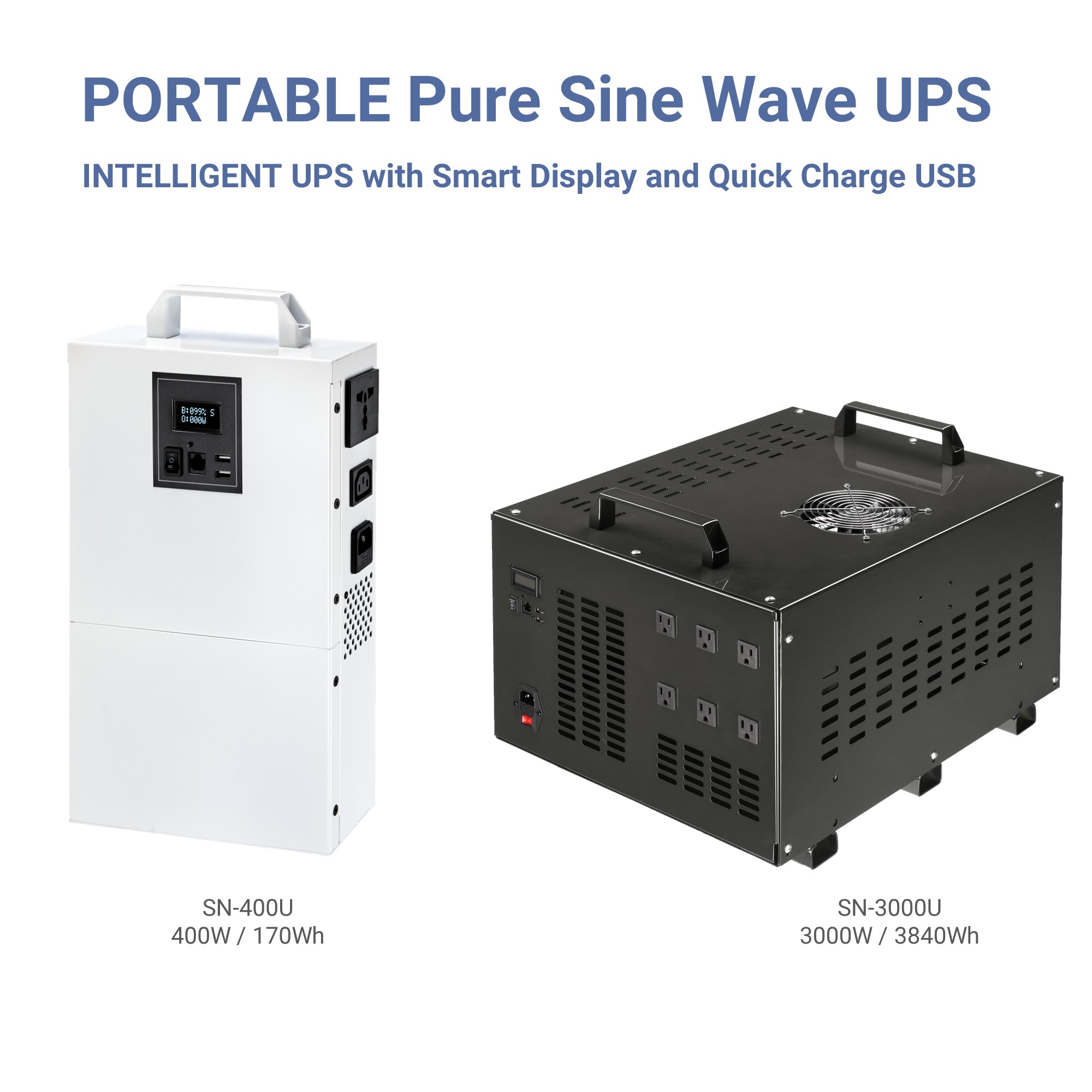 Portable Pure Sine Wave UPS 400W & 3000W