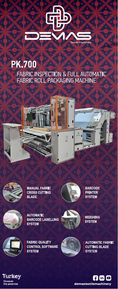 PK.700 - INSPECTION AND FULL AUTOMATIC FABRIC ROLL PACKING MACHINE