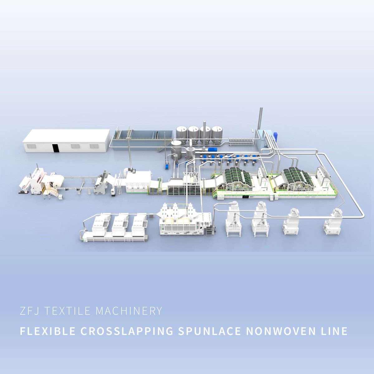 Flexible Crosslapping Spunlace Nonwoven Line
