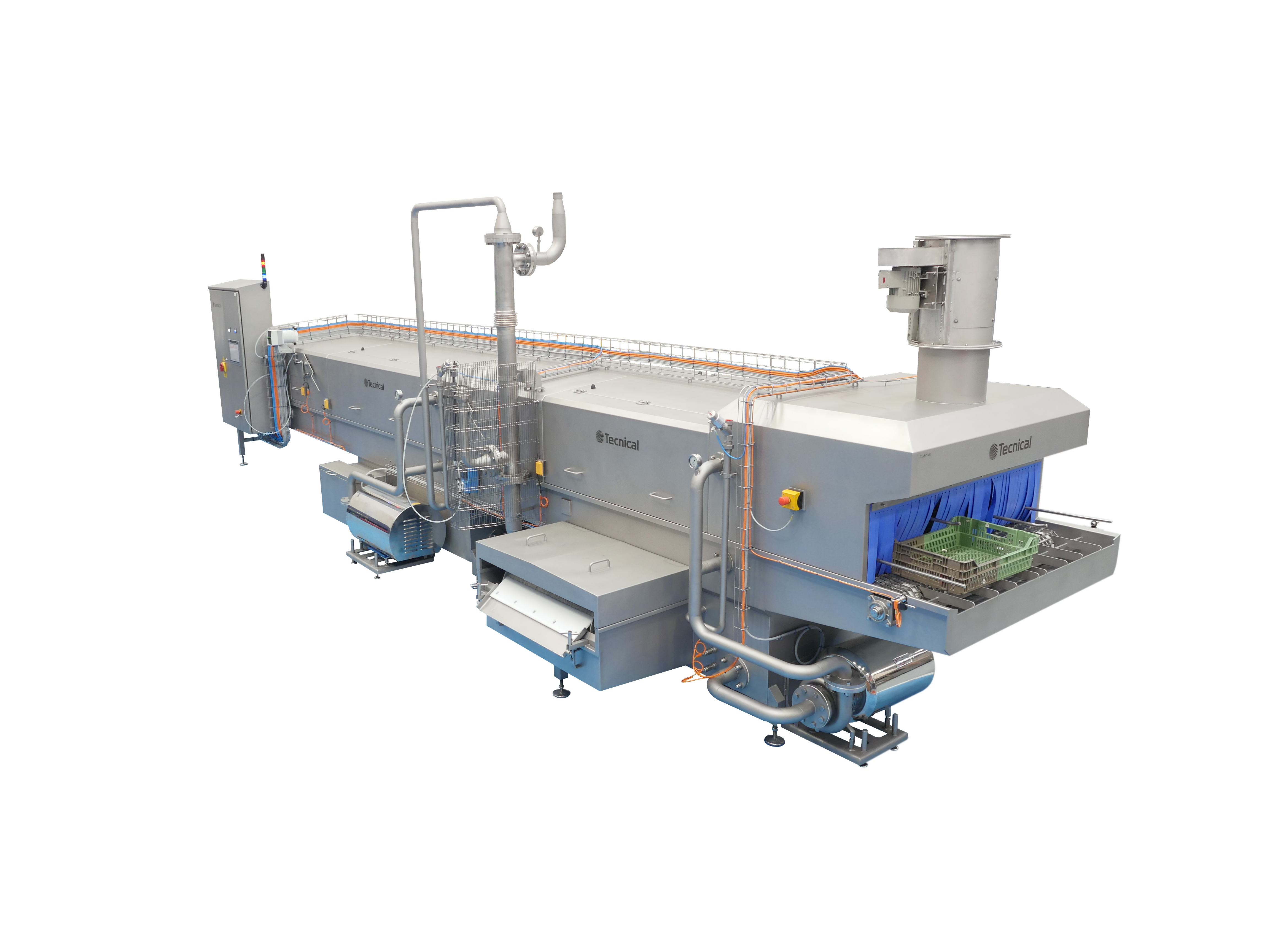 Plastic box washing tunnel