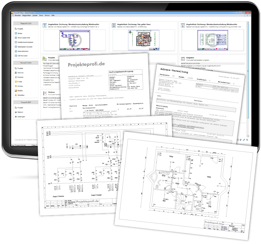 Treesoft Office - Entdecken Sie das modulare Elektro-CAD · CRM · ERP Konzept