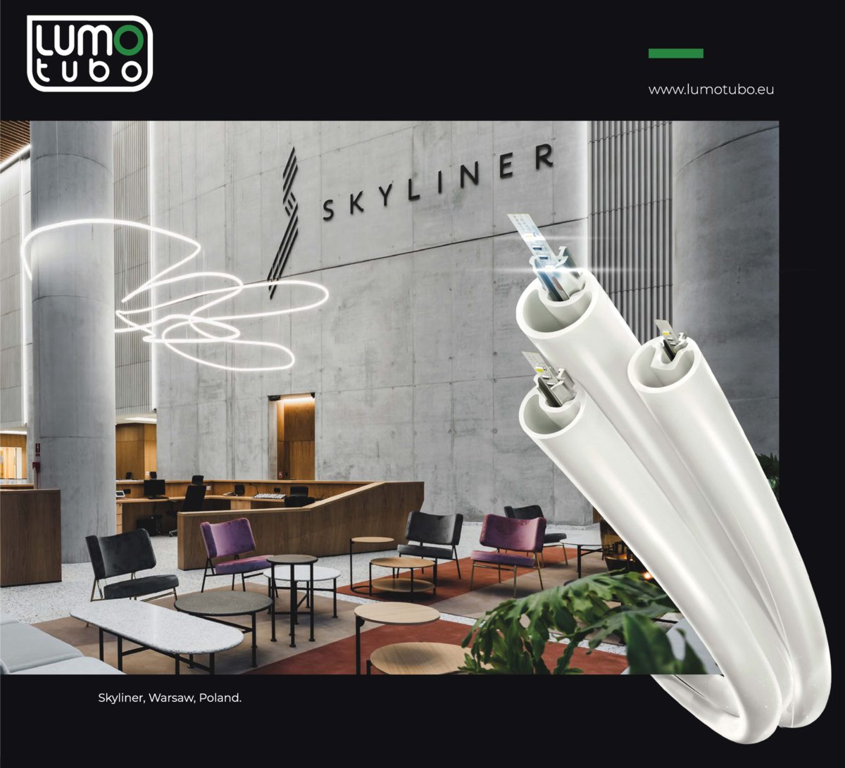 Kundenspezifisches, modulares LumoTubo-LED-Segmentsystem