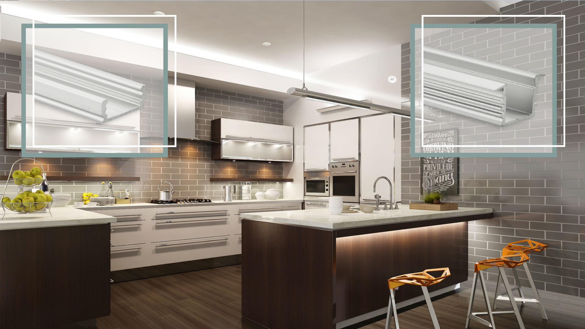 Recessed and surface-mounted profiles