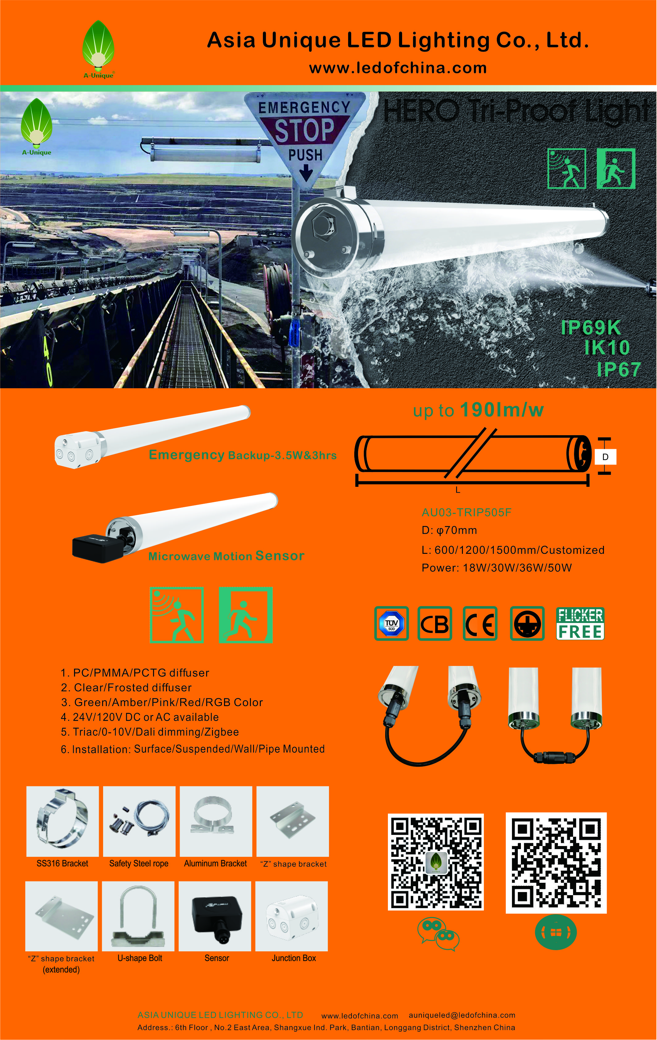 HERO - IP69K Tubular LED