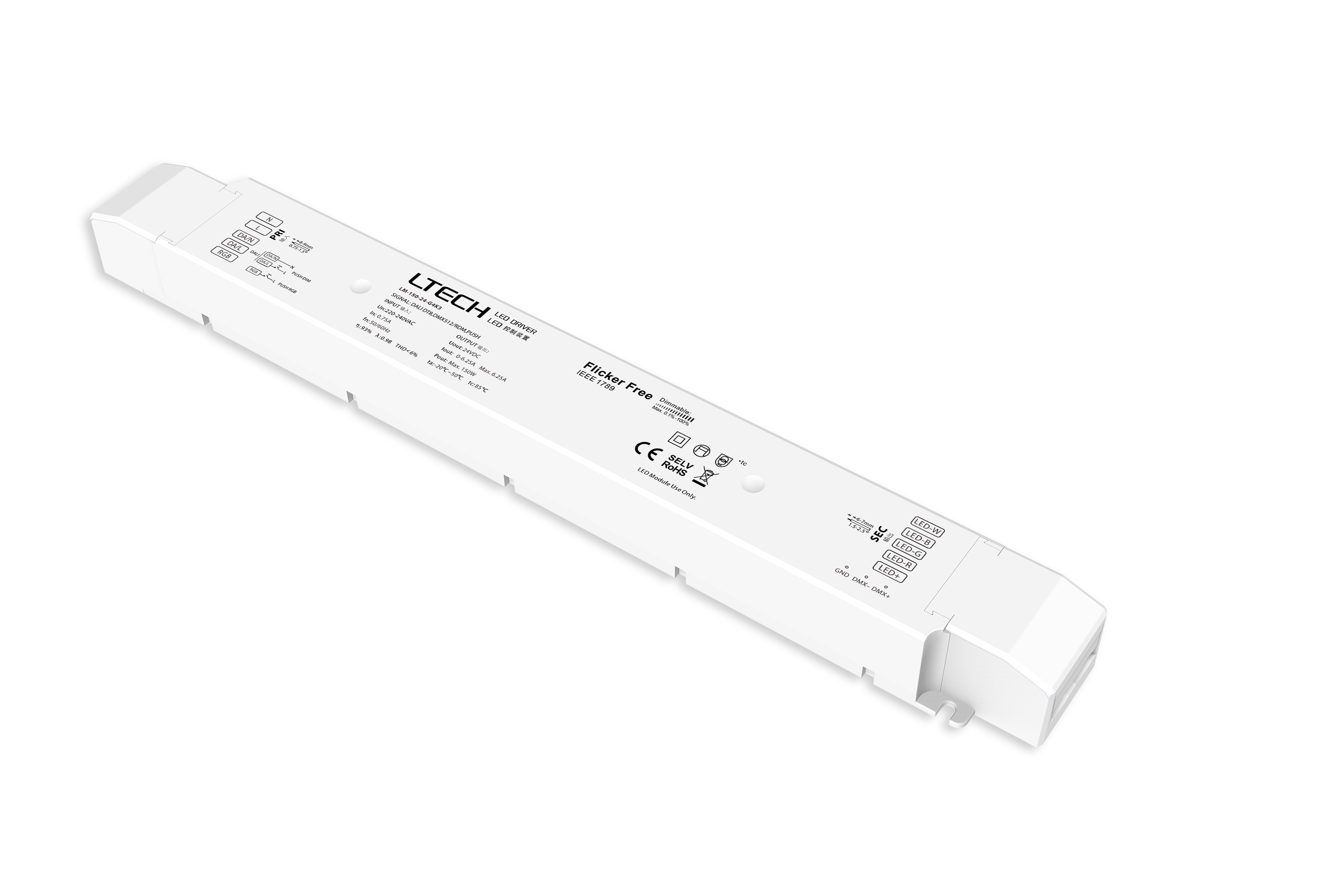 LED Driver DALI/DMX RGBW 150W 24V - LM-150-24-G4K3