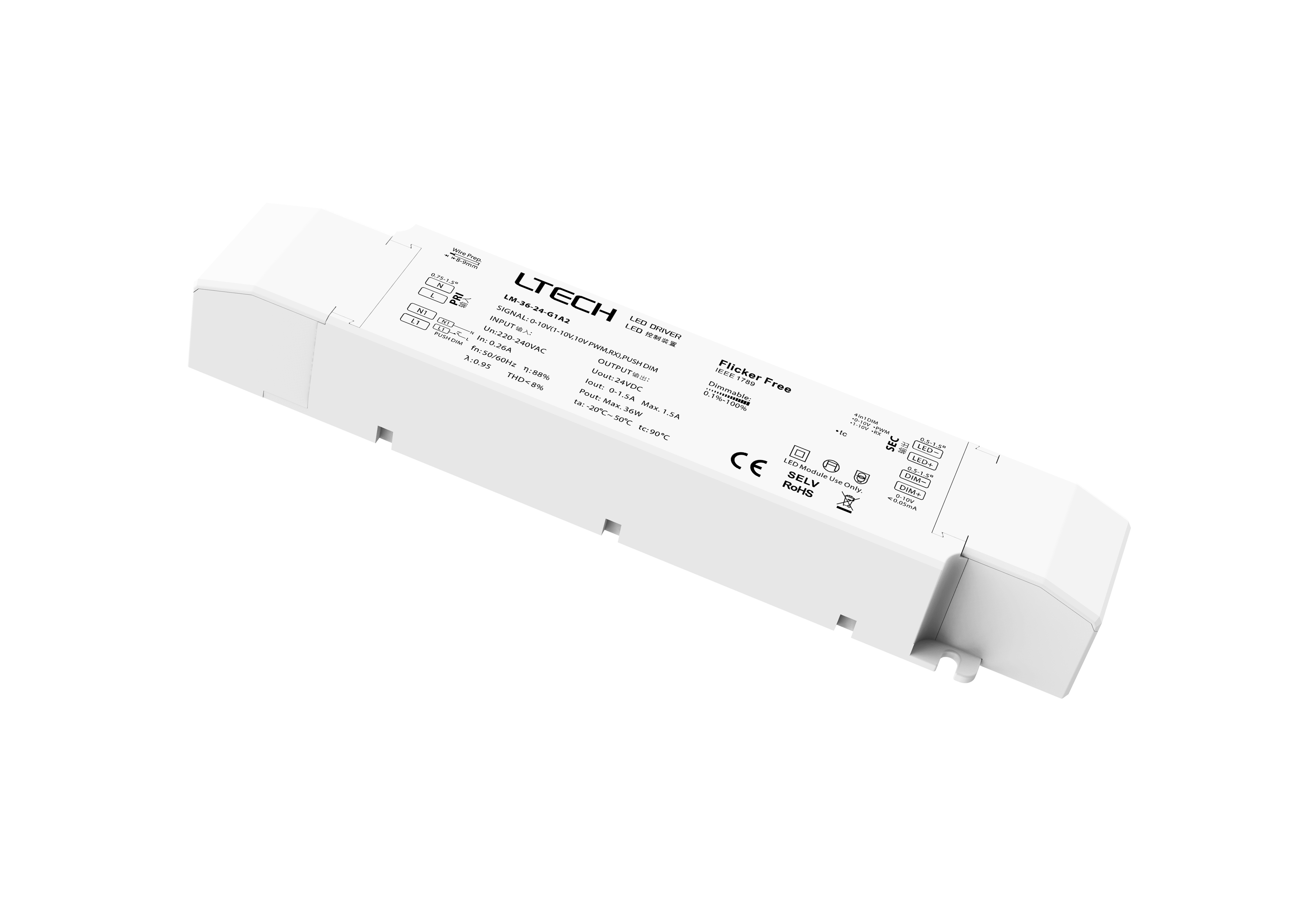 LED Driver 0-10V 36W 24V - LM-36-24-G1A2