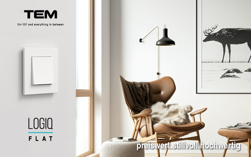 LOGIQ prestigious and modern design switches and sockets for round boxes