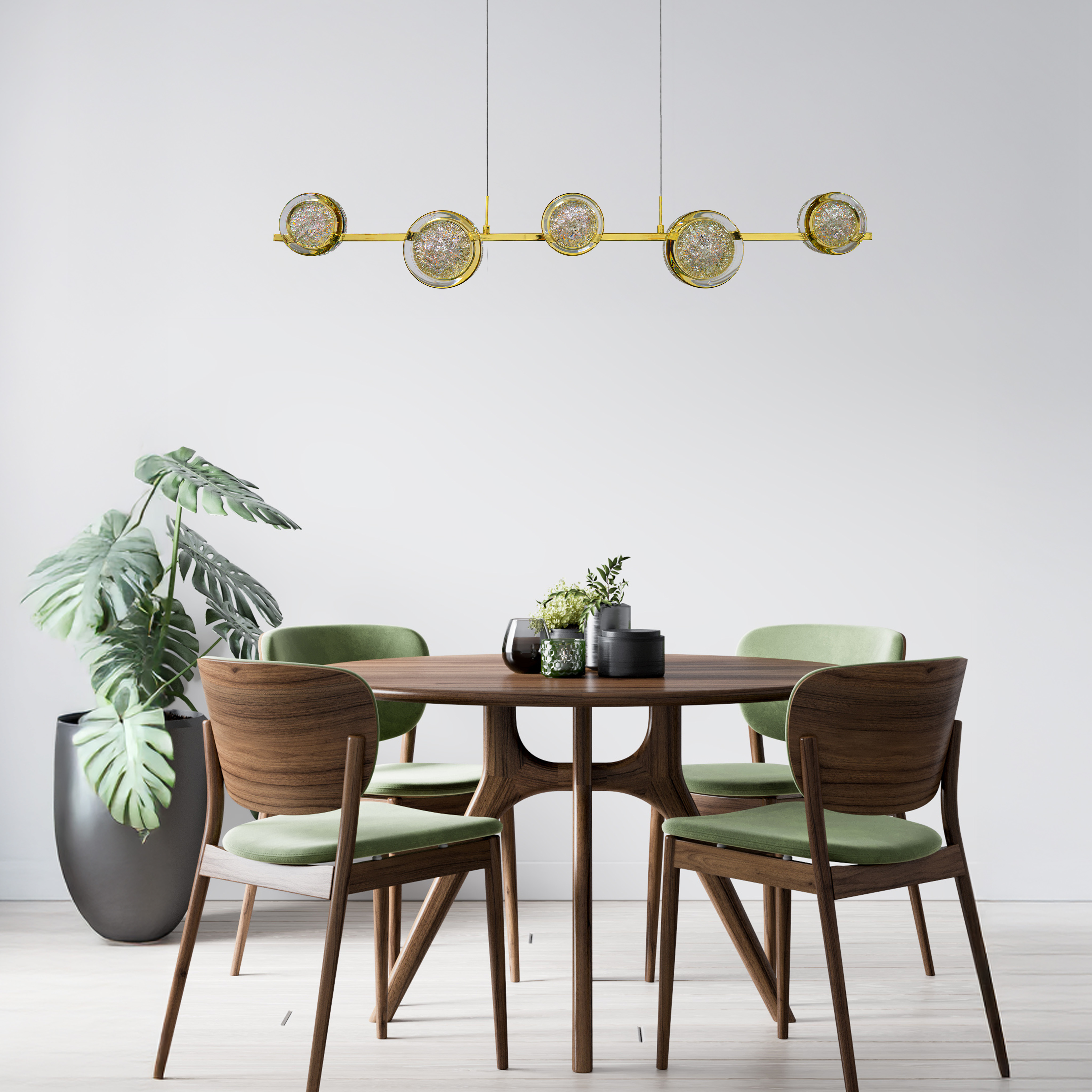 AZZARDO EUFORIA PENDANT LINE 5 3-STEP DIM GOLD