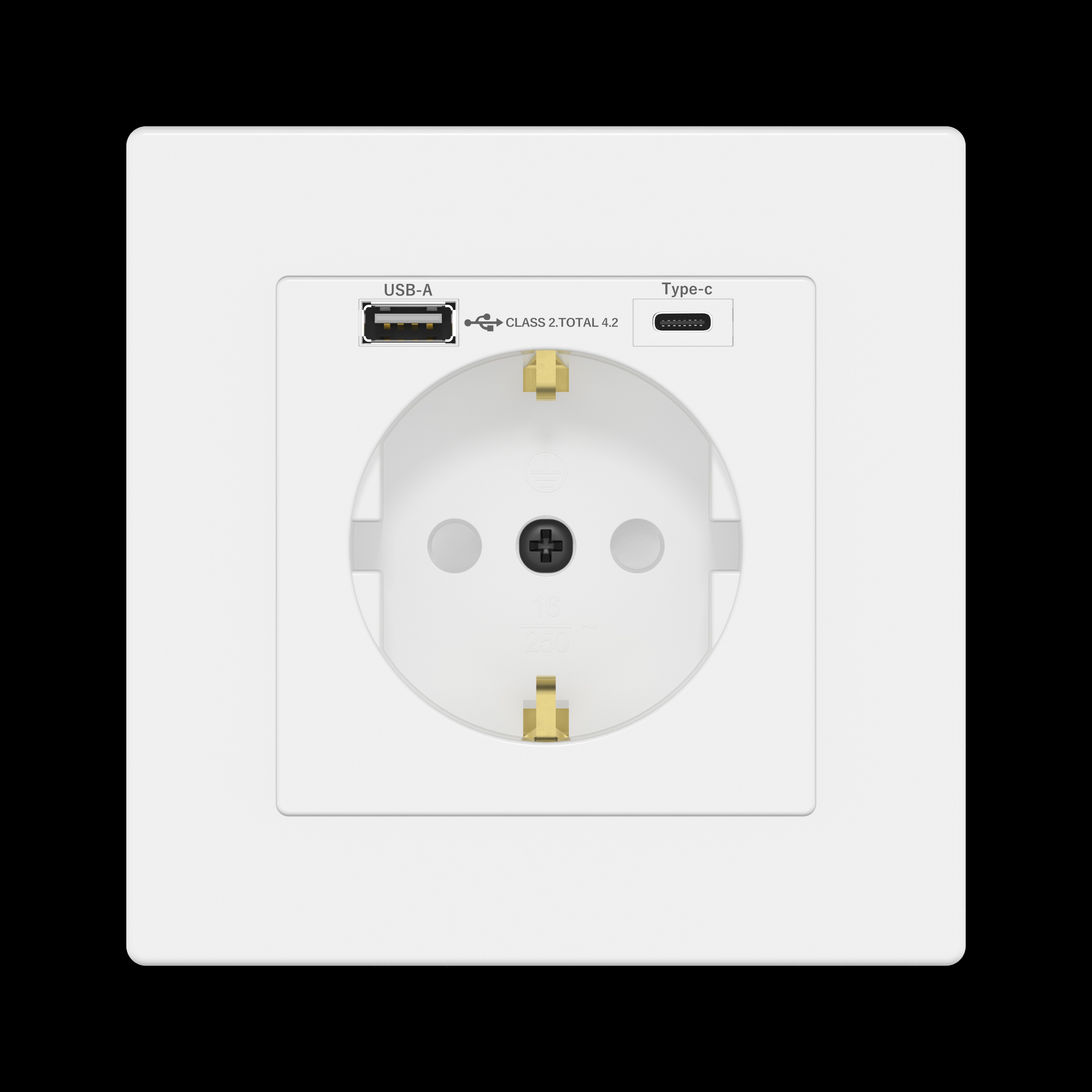 LIDER USB Wall Socket with 1x USB-A & 1x USB-C, 4.2A Combined Output