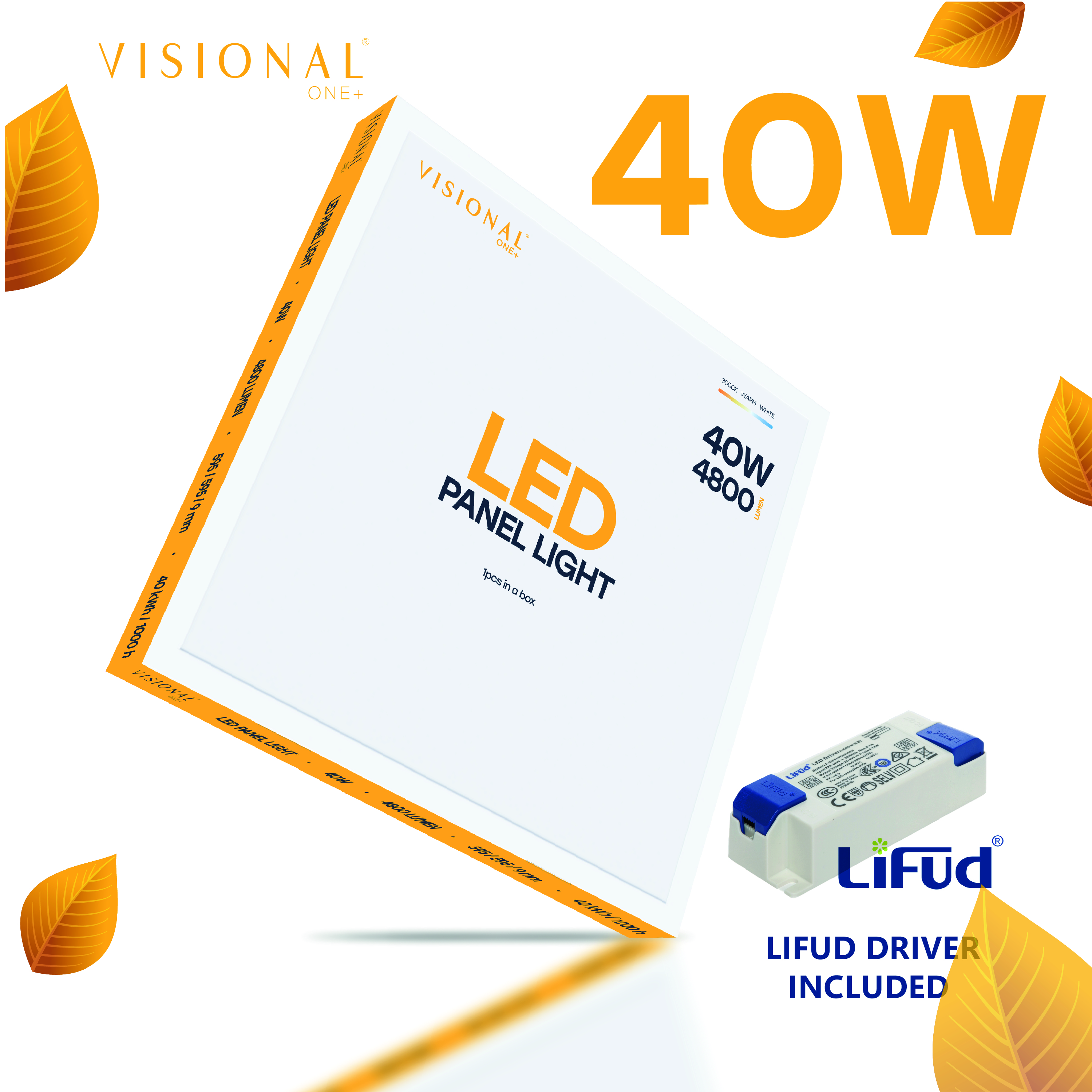 LED Panels with PHILIPS diodes 60x60 cm, 60x120 cm, 4000K, 3000K