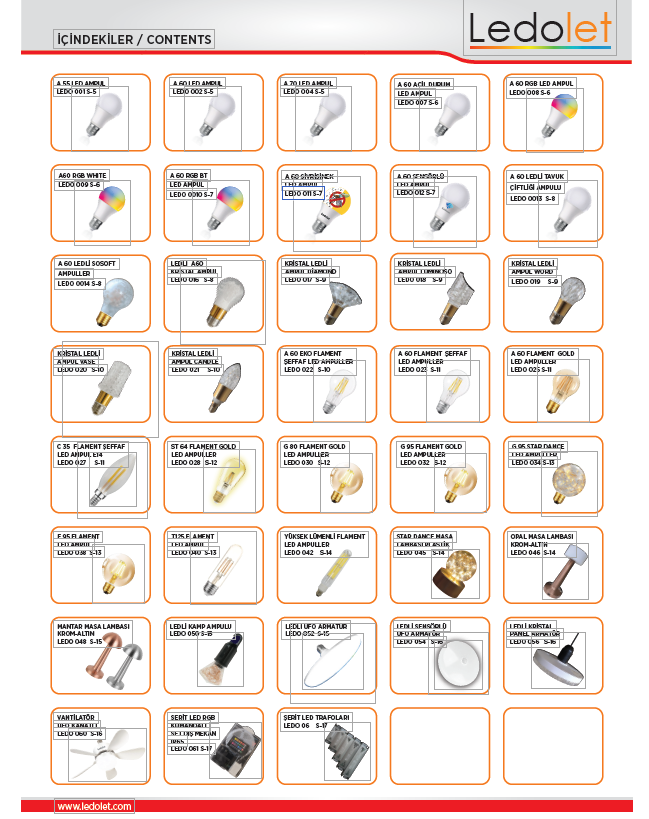 LEDOLET PRODUCT RANGE