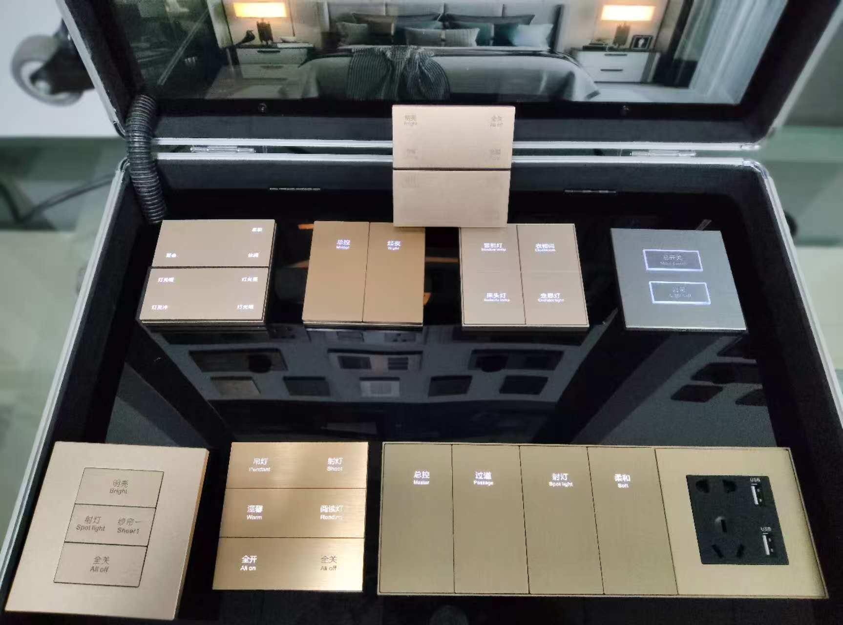 KNX Push-button Switch Panels/Keypads with Backlight & Radar Proximity Sensing, Color Customized