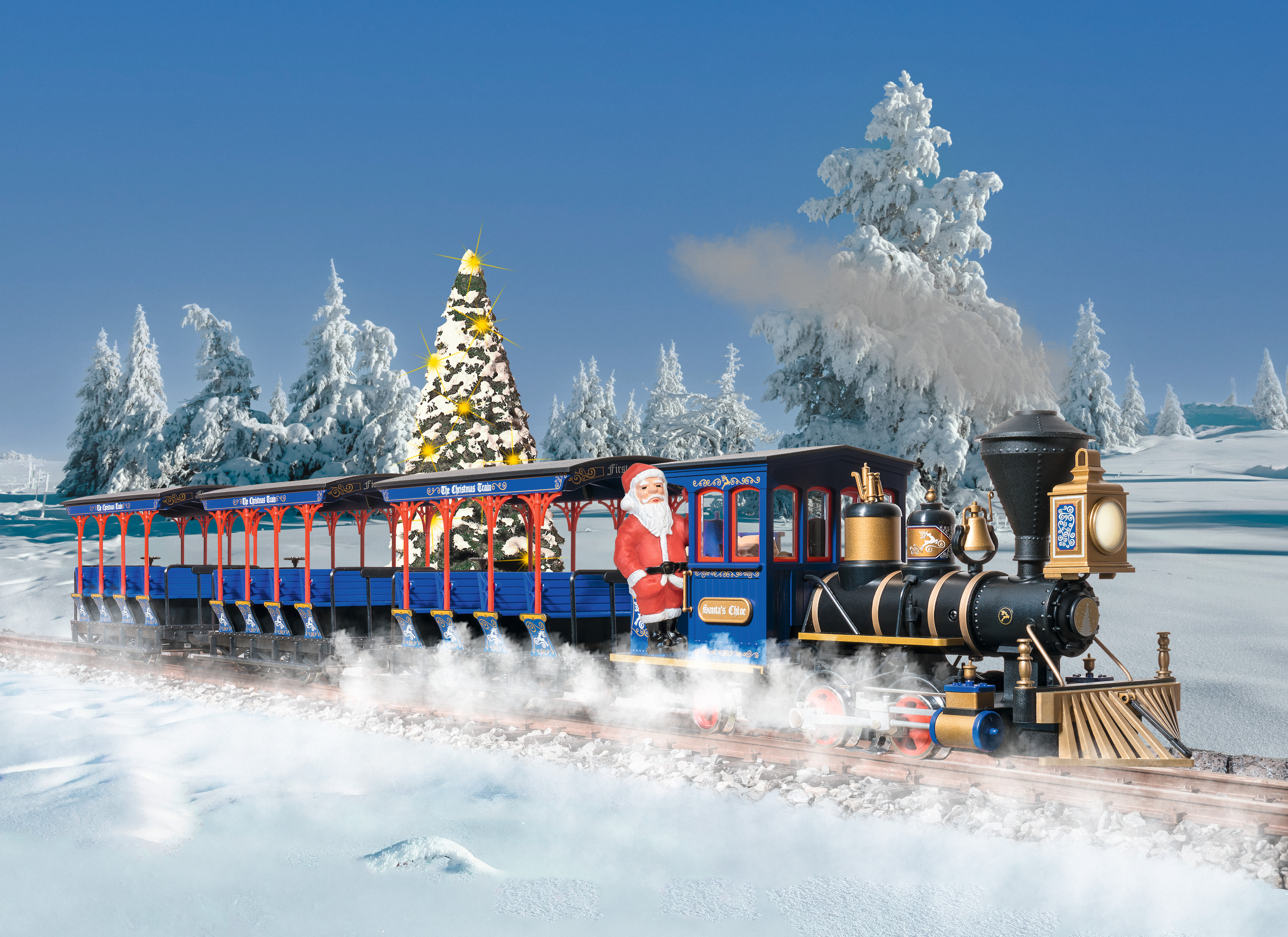 Happy Holiday Express Christmas Train Set G Gauge 35 Pcs w
