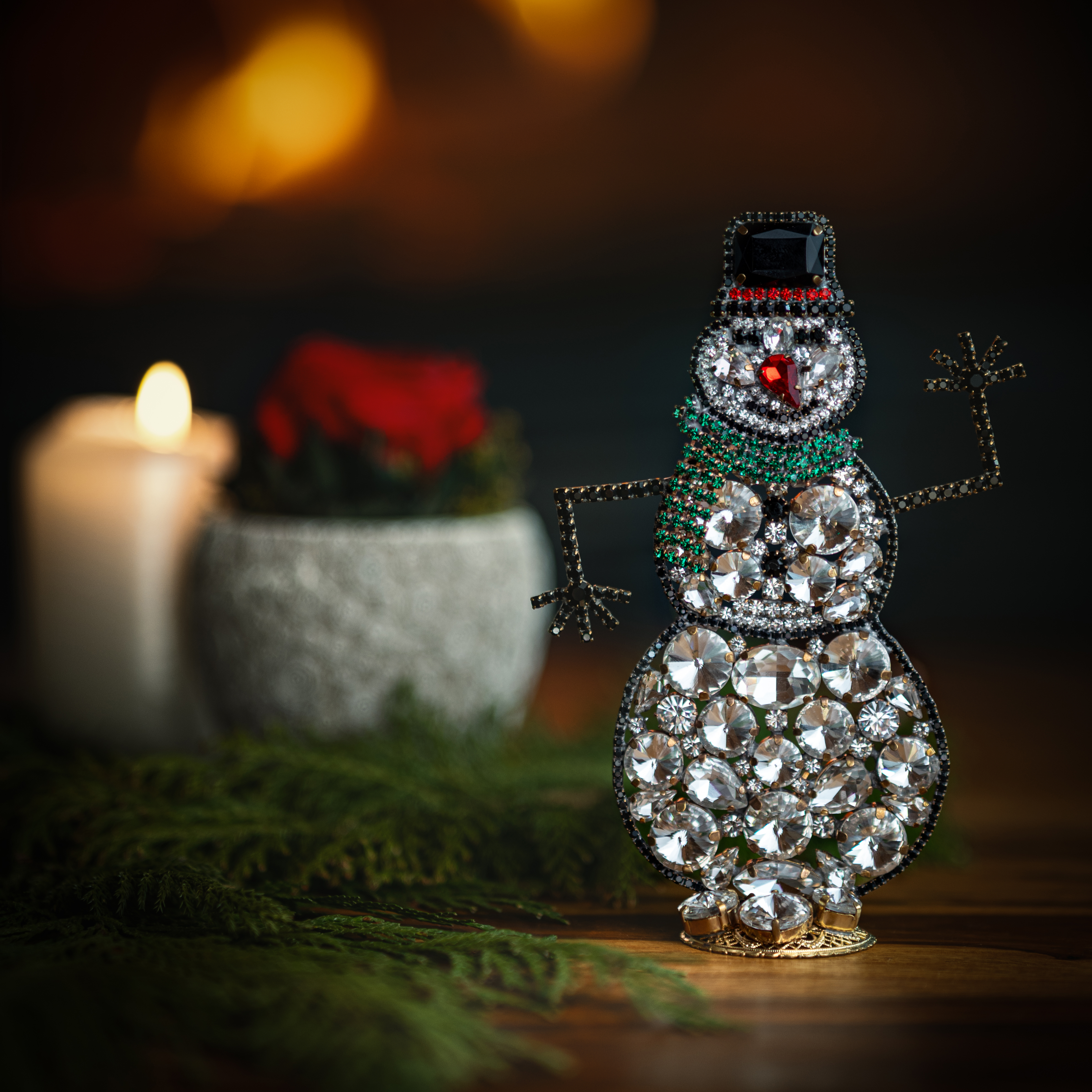 Playful Rhinestone Snowman