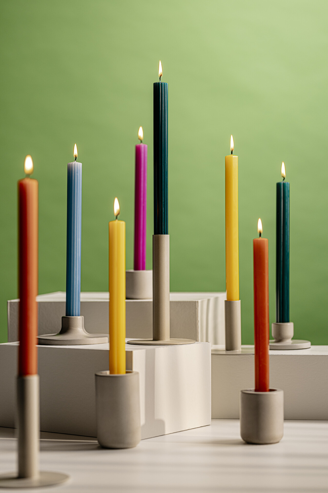 Ribbed Taper Candles 250/22mm