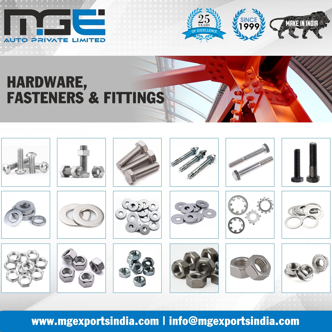 Hardware, Fasteners & Fittings – Bolts, Nuts, Washers & Custom Fasteners