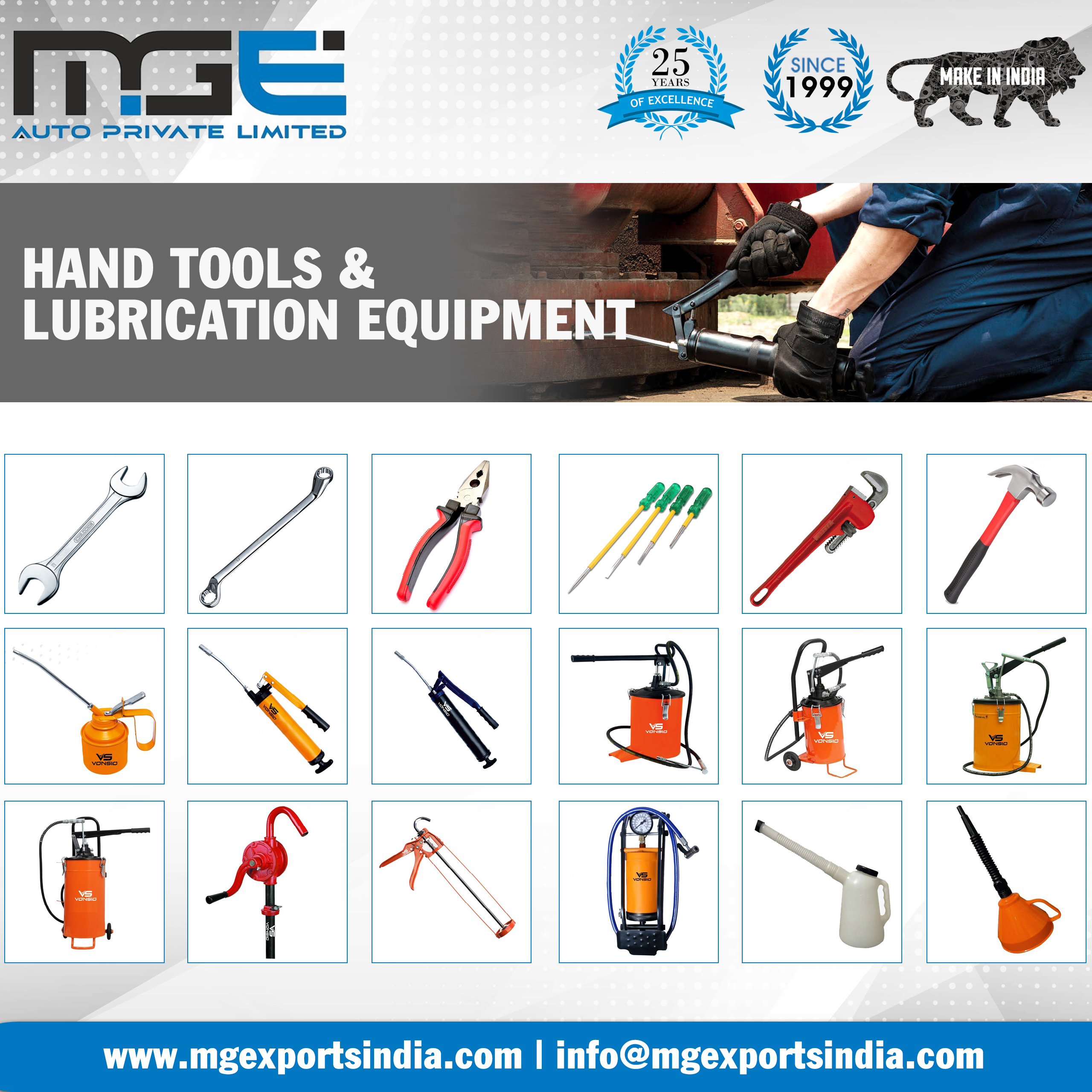 Hand Tools & Lubrication Equipment – Precision Tools for Maintenance & Workshop Use