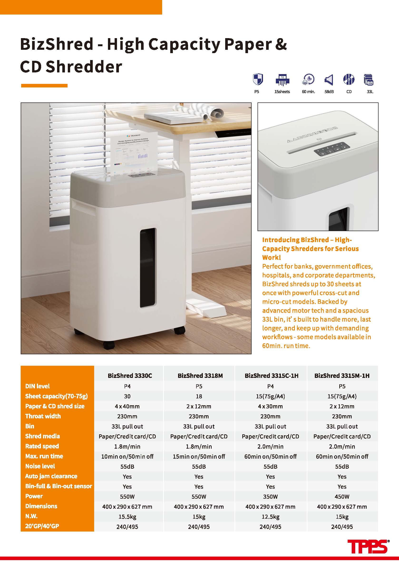 BizShred paper shredder