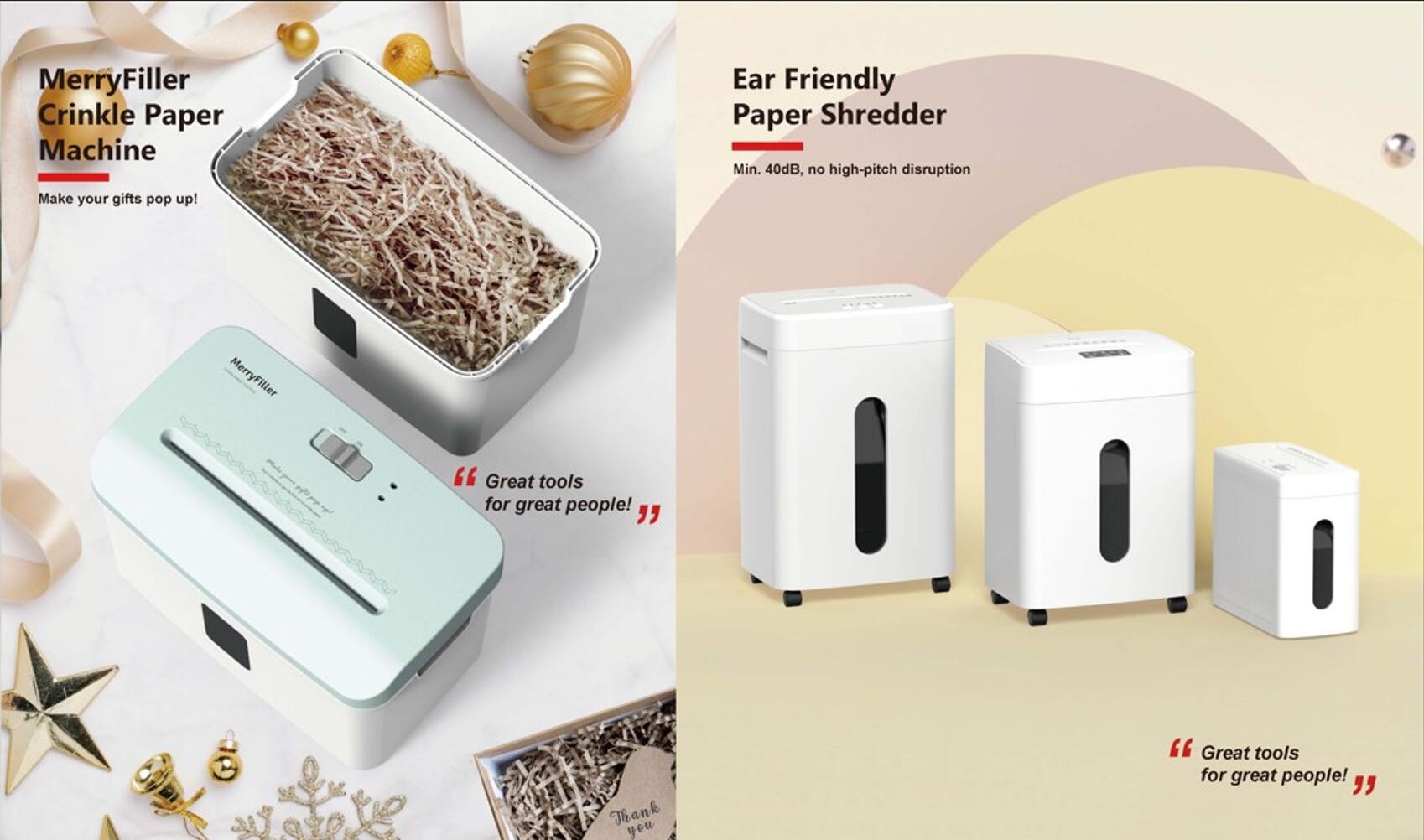 Paper shredder and Crinkle paper machine