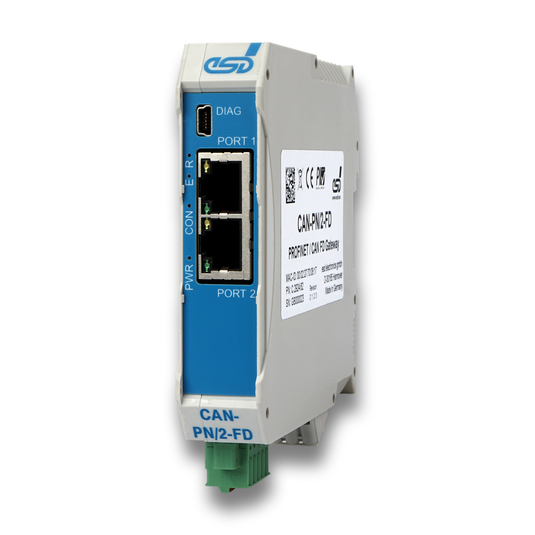 Fieldbus gateway for connecting PROFINET®-IO with CAN FD