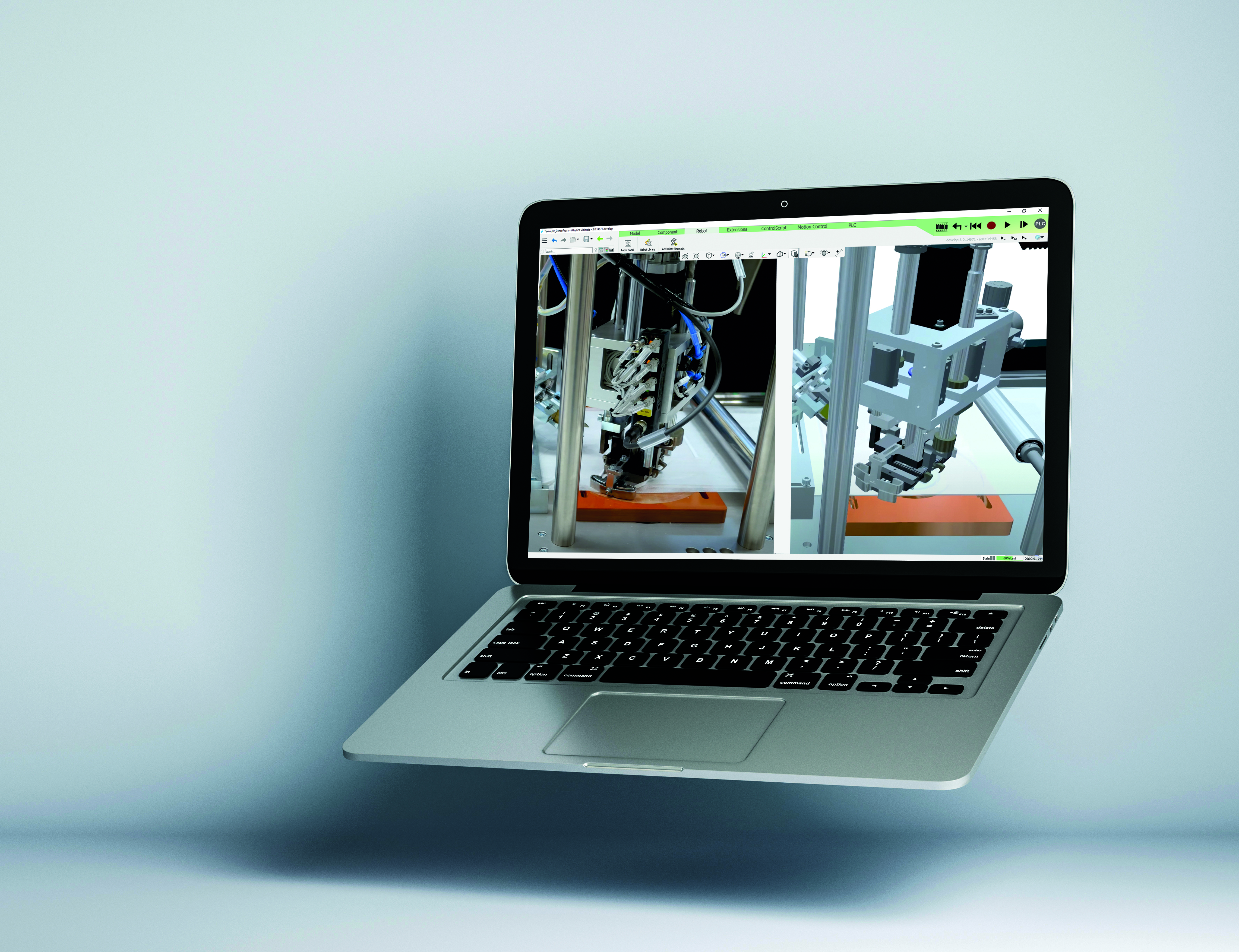 iPhysics for virtual commissioning of complex mechatronic machines
