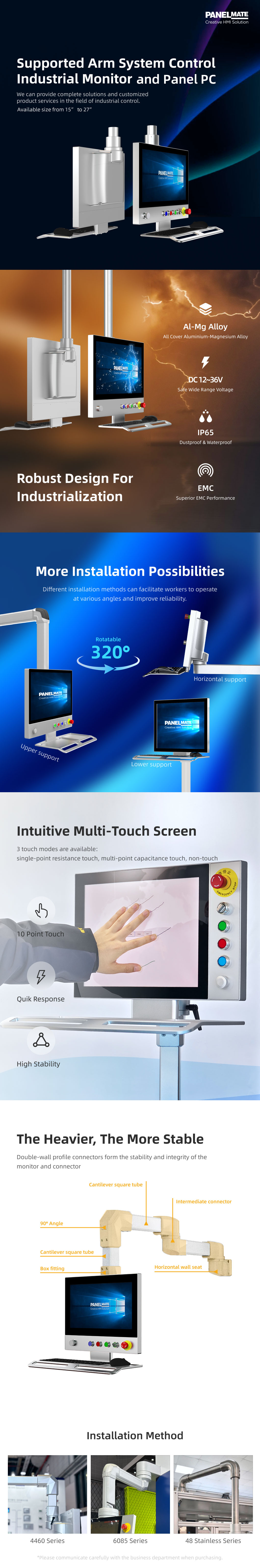 Industrial Arm-mounted Operation Panel (PC)