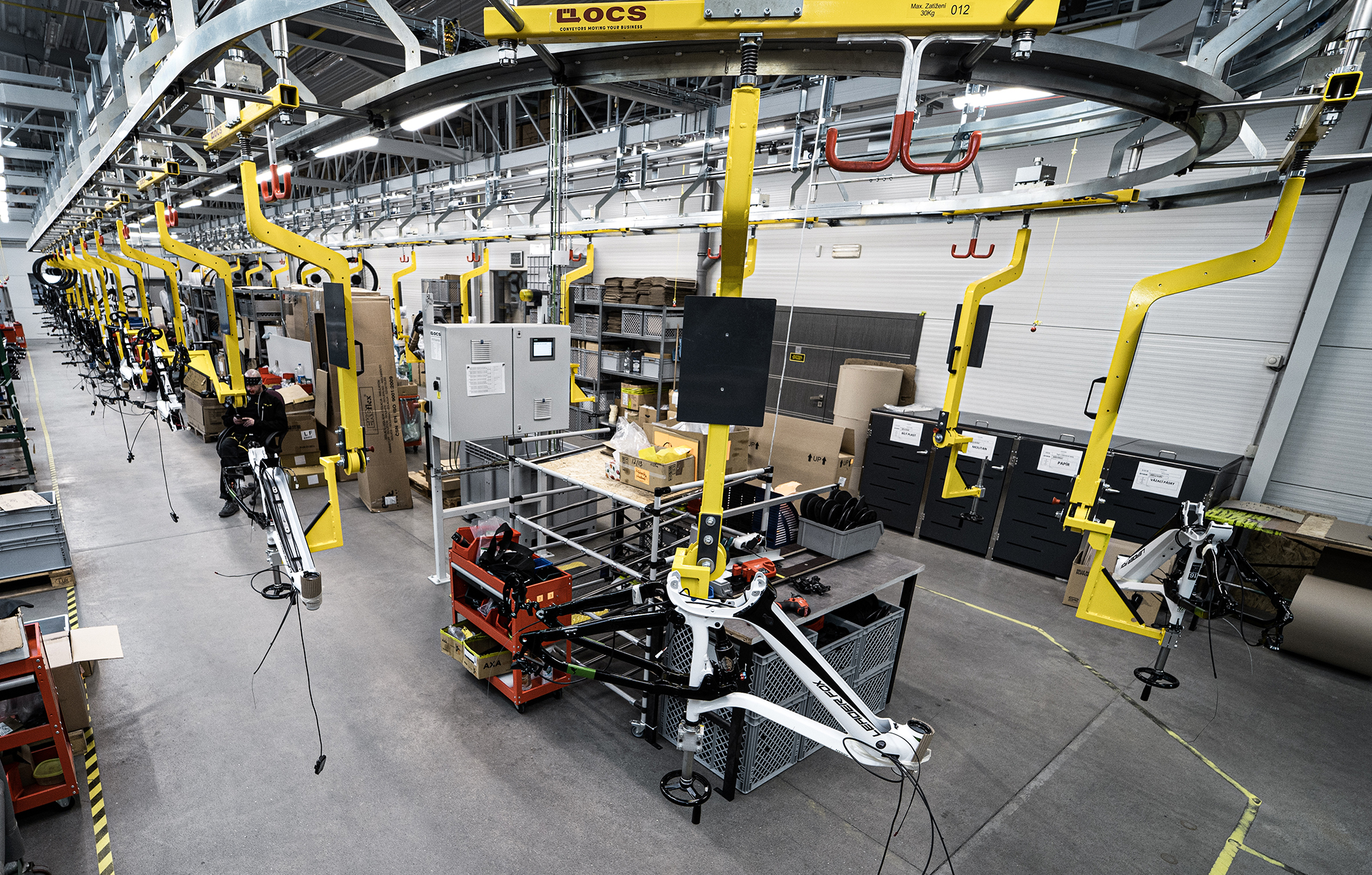 OCS Heavy Duty Overhead Conveyor for bike assembly