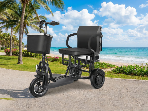 ES15 3 Wheel Electric Scooter Lightweight Folding Dual Motor Powered Mobility Scooter