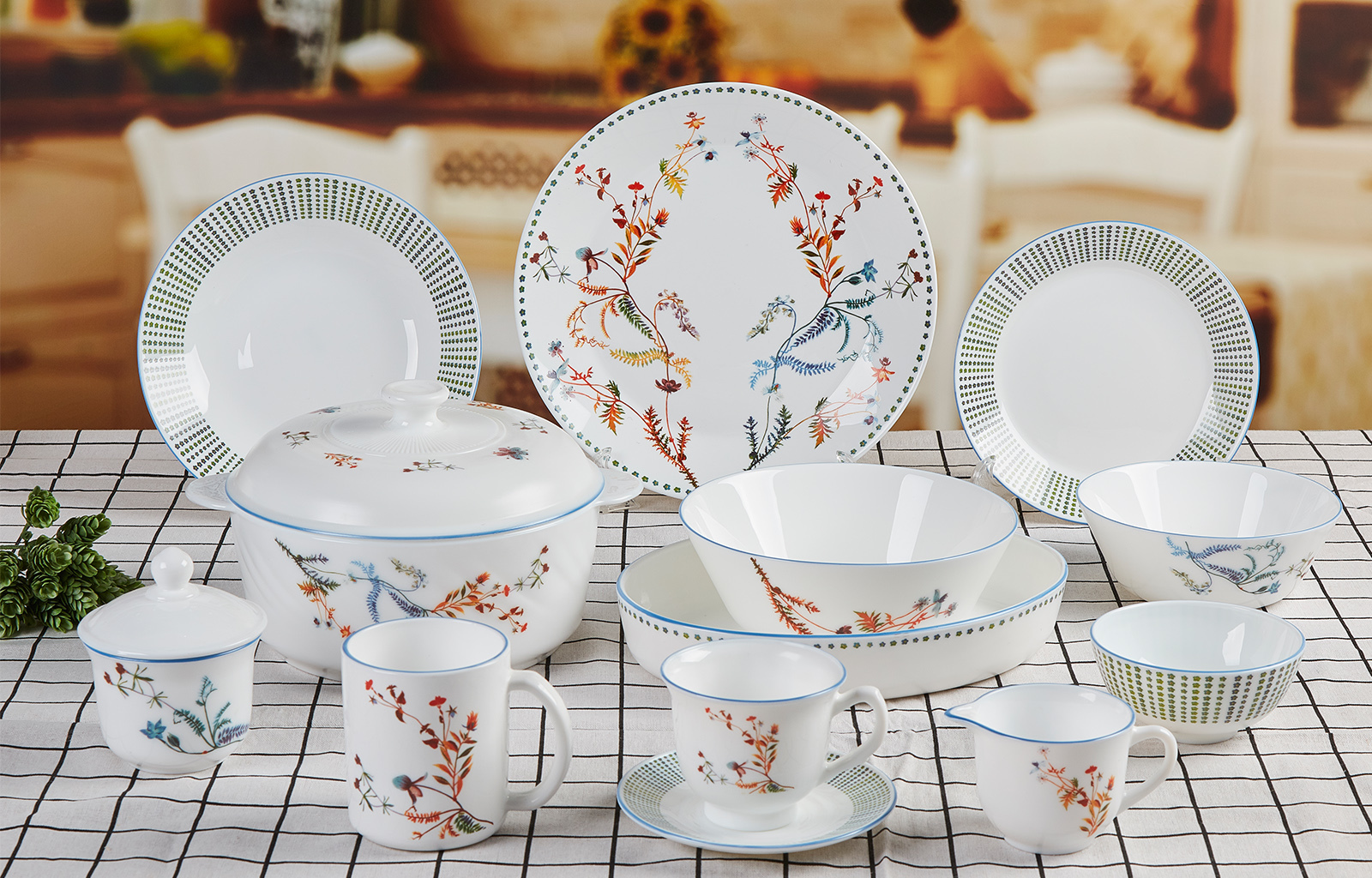 dinner set glassware