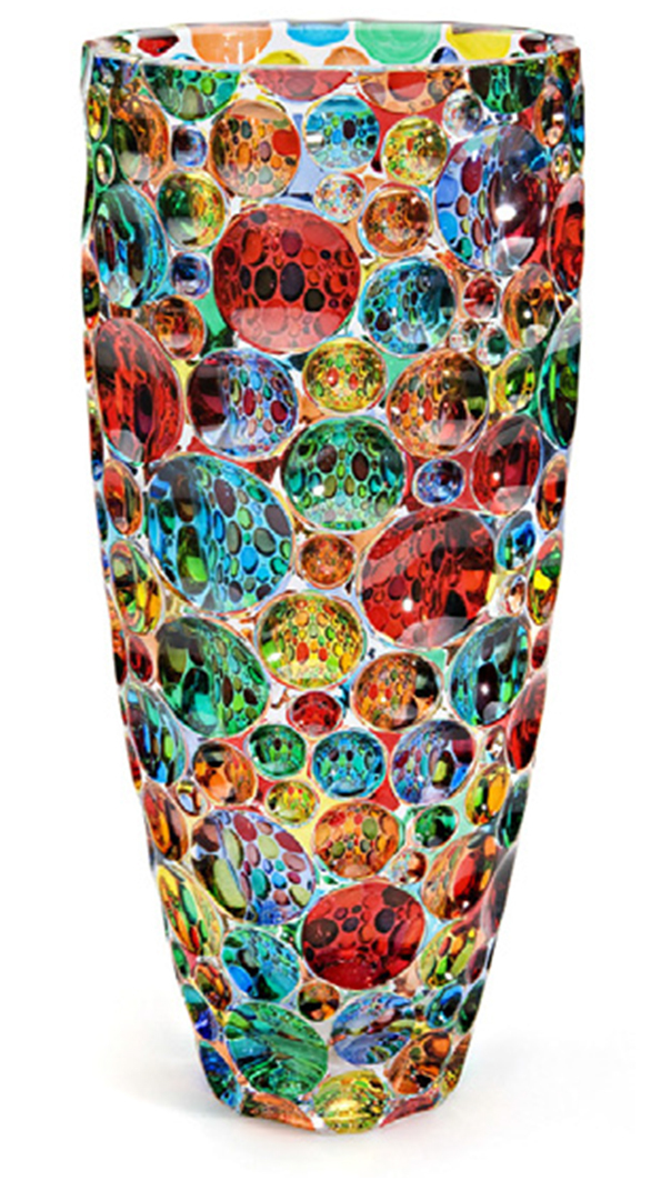 VASO LISBONA Vase Crystal Hand Painted Traditional Technique and Colors ...